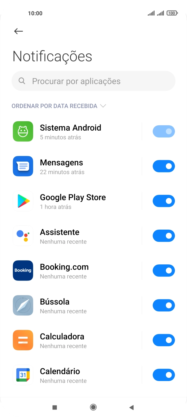 Prima o indicador para ativar ou desativar a função.