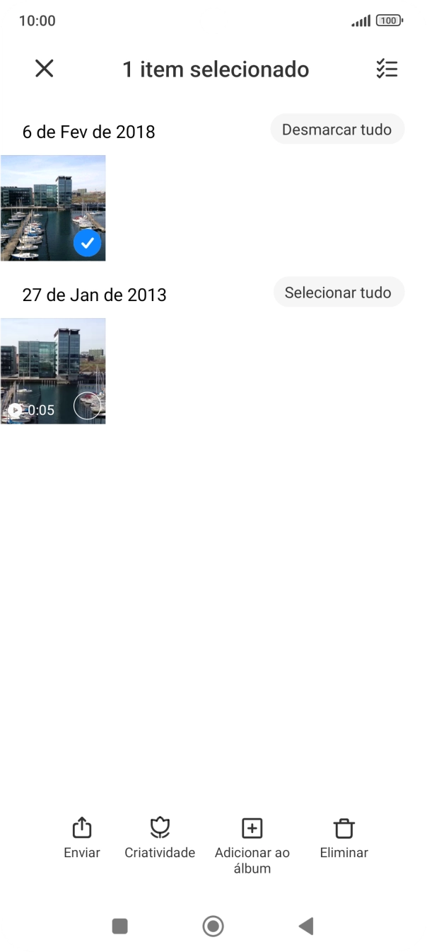 Prima o ícone para selecionar todos.