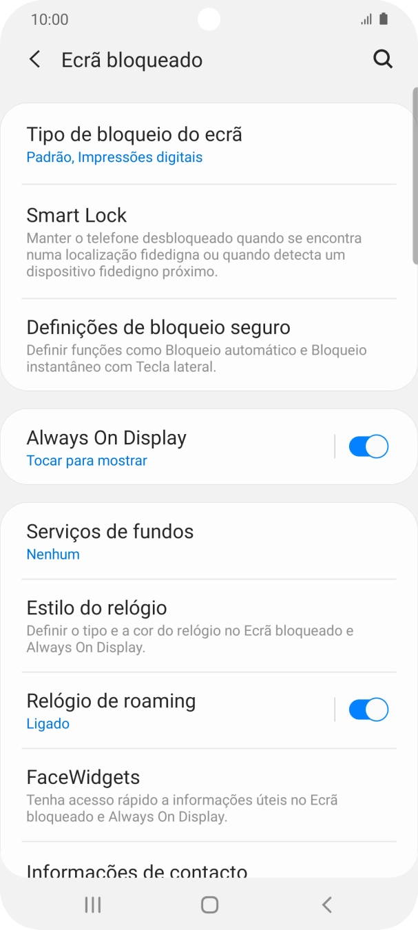Prima Tipo de bloqueio do ecrã e introduza o código adicional de bloqueio do telefone que criou anteriormente.