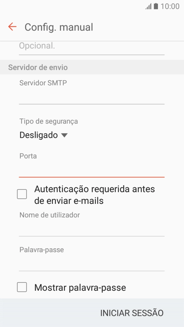Prima Autenticação requerida antes de enviar e-mails para ativar a função.
