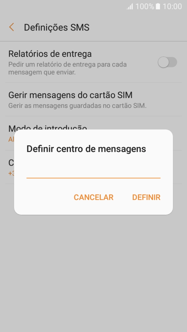 Introduza +351911616161 e prima DEFINIR.