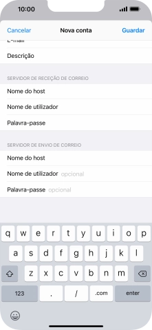 Prima Nome de utilizador e introduza o nome de utilizador da sua conta de e-mail.