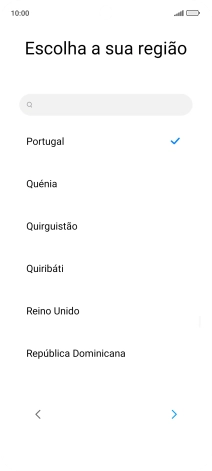Prima a área ou país pretendido.
