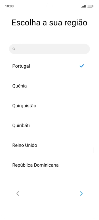 Prima a área ou país pretendido.