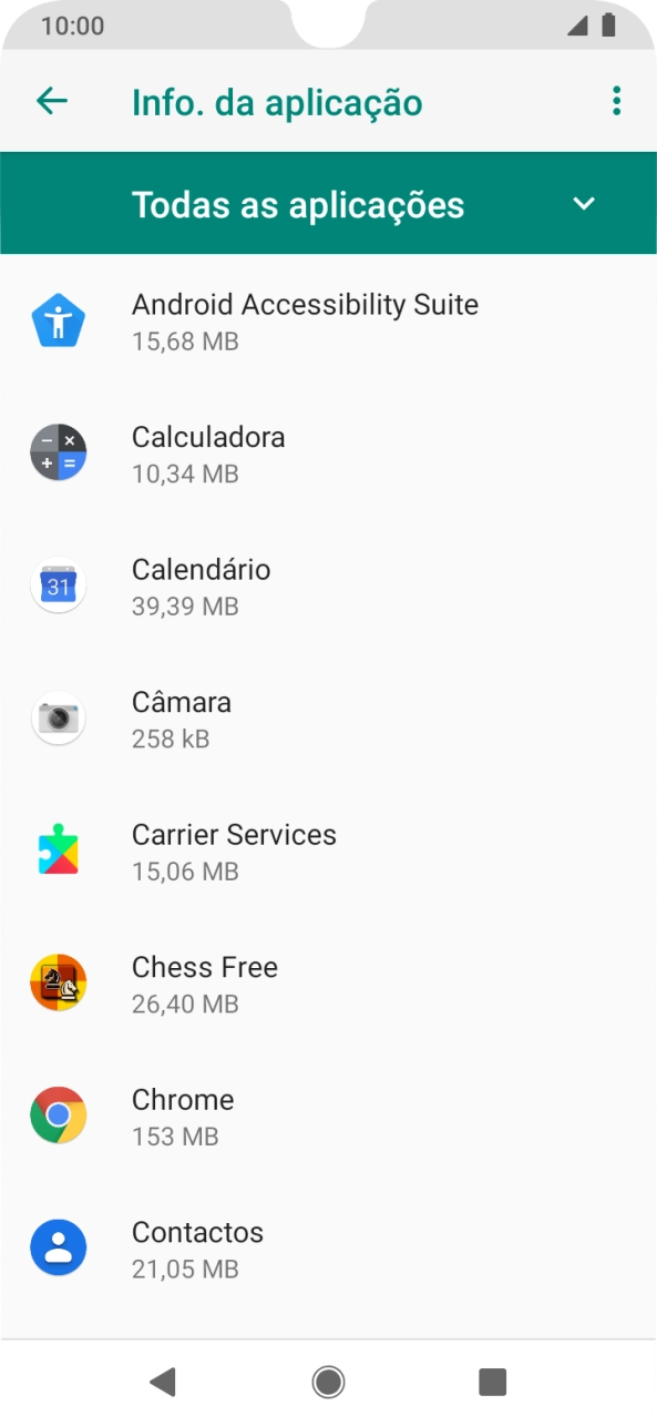 Prima a app pretendida.