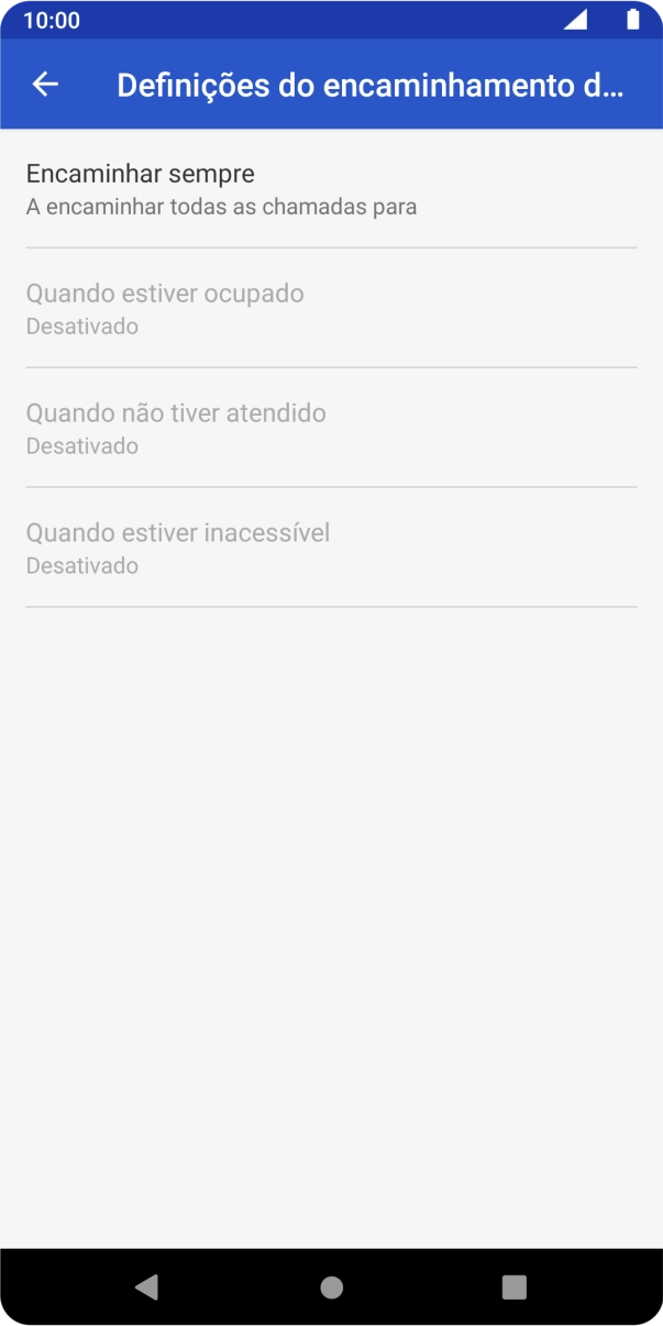 Prima o tipo de desvio pretendido.