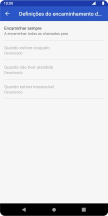 Prima o tipo de desvio pretendido.