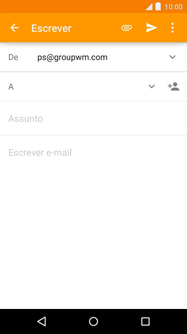 Prima A e introduza as primeiras letras do nome do destinatário.