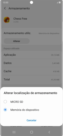 Prima o nome do cartão de memória.