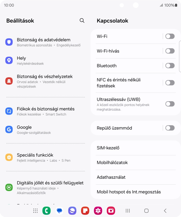 Válaszd a Fiókok és biztonsági mentés lehetőséget.