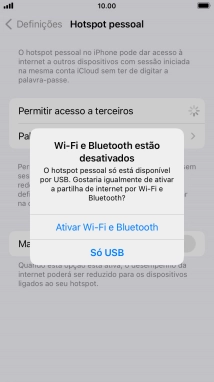 Se o Wi-Fi estiver desativado, prima Ativar Wi-Fi e Bluetooth.