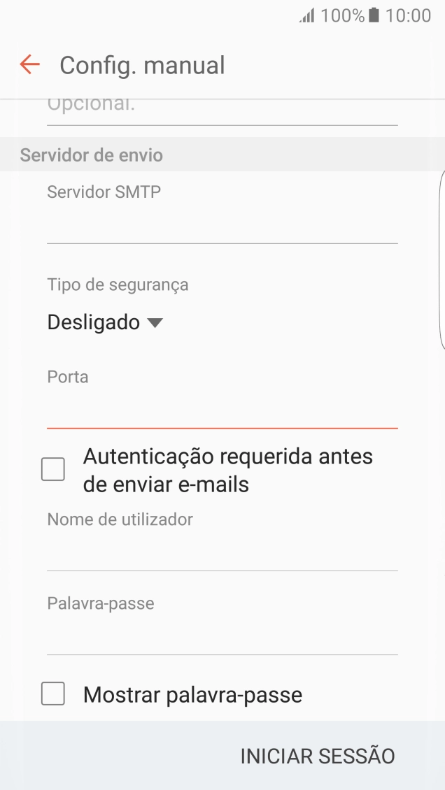 Prima Autenticação requerida antes de enviar e-mails para ativar a função.
