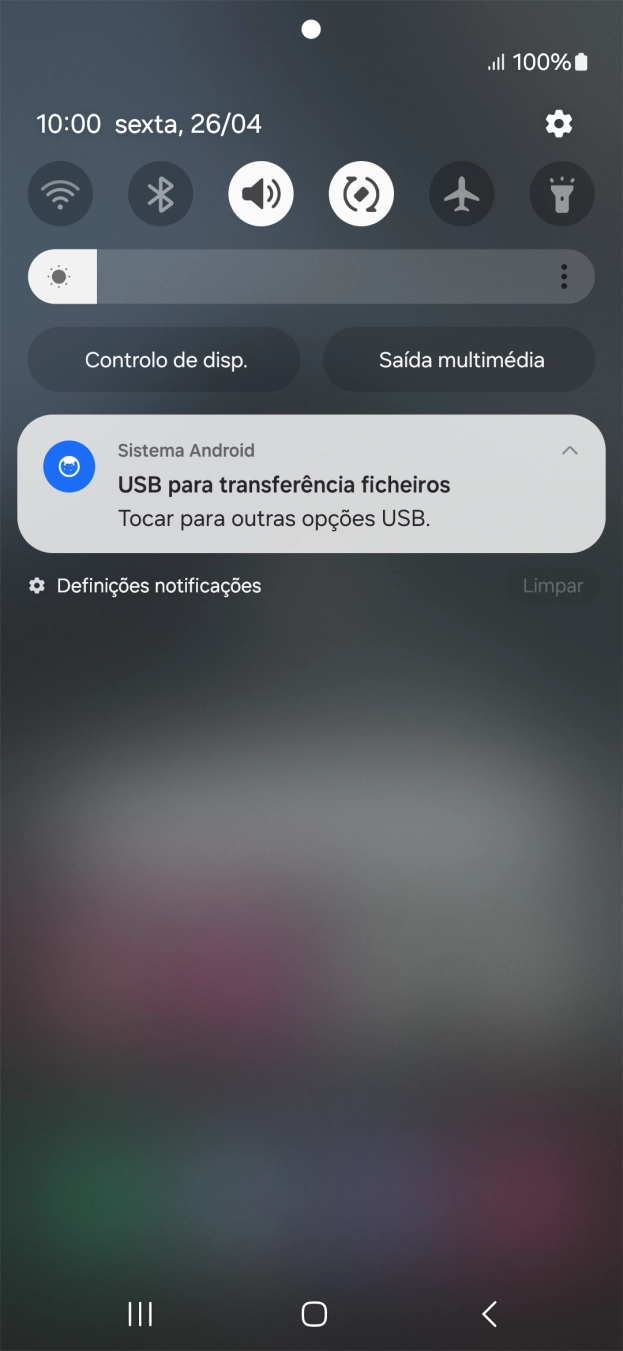Prima Tocar para outras opções USB..