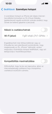 Kattints a Wi-Fi jelszó mezőre, és írd be a kívánt jelszót.