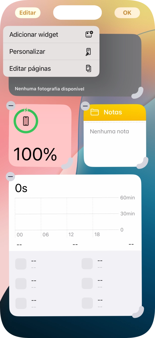 Prima Adicionar widget.