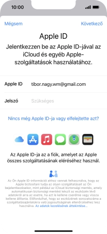 Kattints a „Jelszó” melletti mezőre, és írd be az Apple ID-d jelszavát.