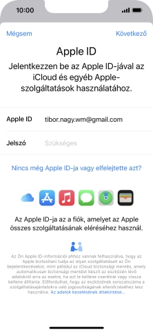 Kattints a „Jelszó” melletti mezőre, és írd be az Apple ID-d jelszavát.