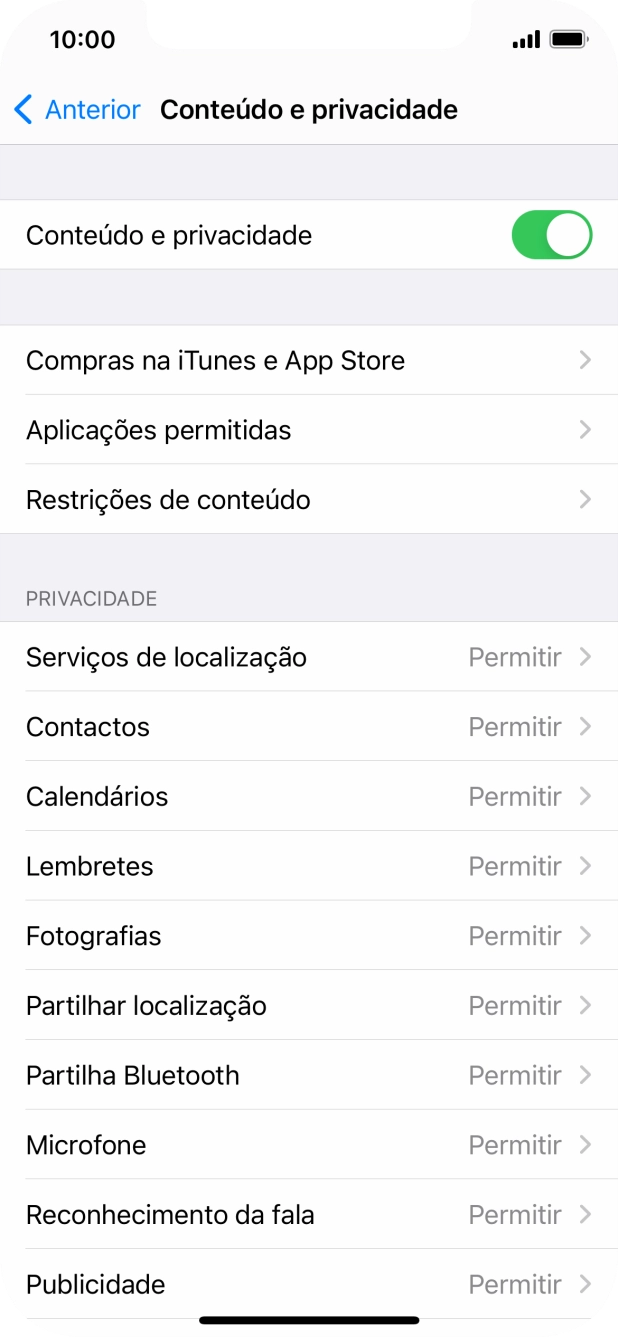 Prima a seta para a esquerda.