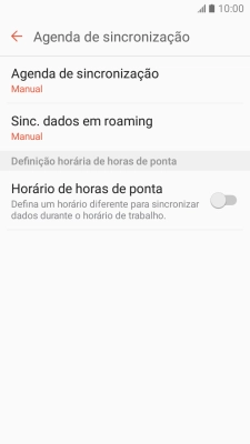 Prima Agenda de sincronização.