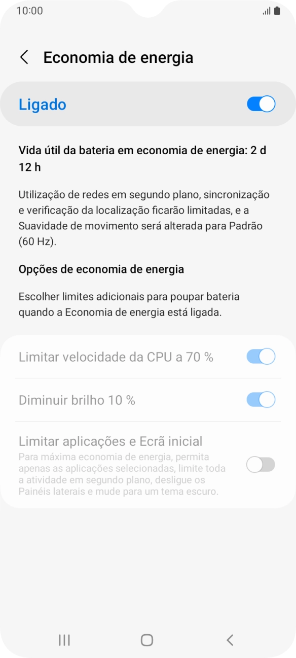 Prima a tecla de início para terminar e voltar ao ecrã inicial.