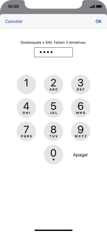 Introduza o seu código PIN e prima OK.
