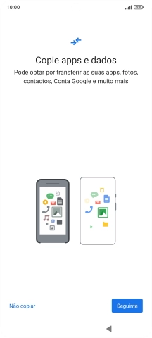 É possível transferir conteúdo de outro telefone quando o telefone for ativado antes da primeira utilização e quando o telefone tiver sido reiniciado. Quando esta imagem for mostrada no ecrã, o telefone está pronto para transferir conteúdo de outro telefone.