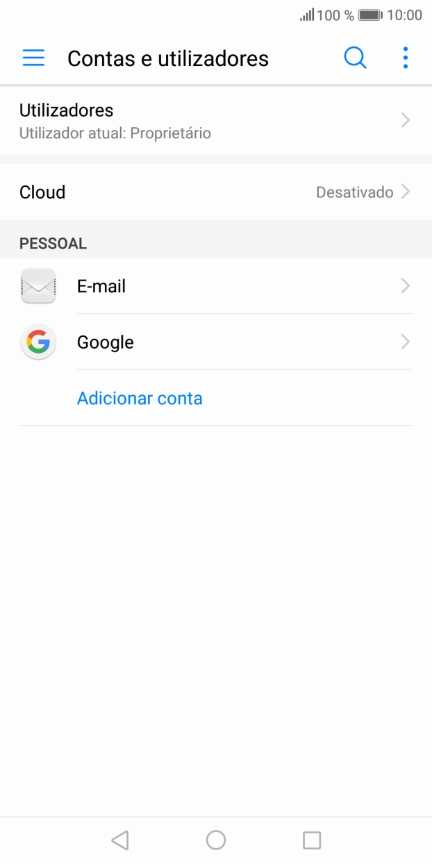 Prima o ícone de menu.