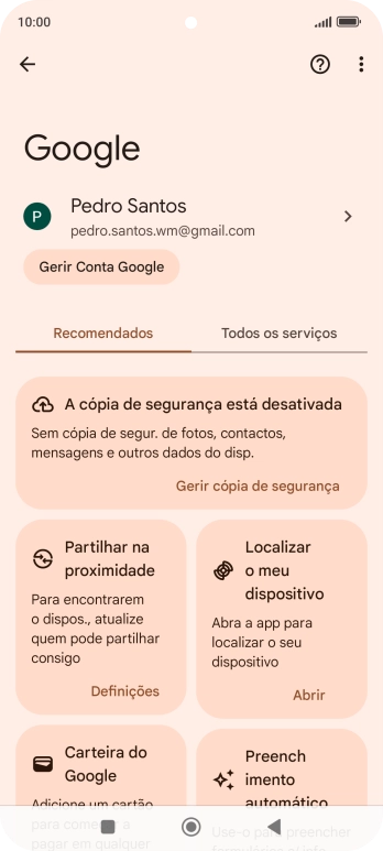 Prima Localizar o meu dispositivo.