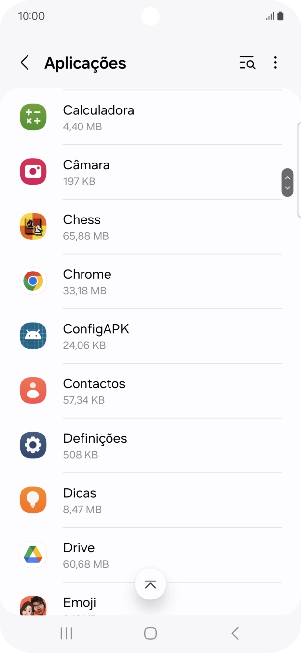 Prima a app pretendida.