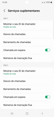 Prima Desvio de chamadas sob o cartão SIM pretendido.