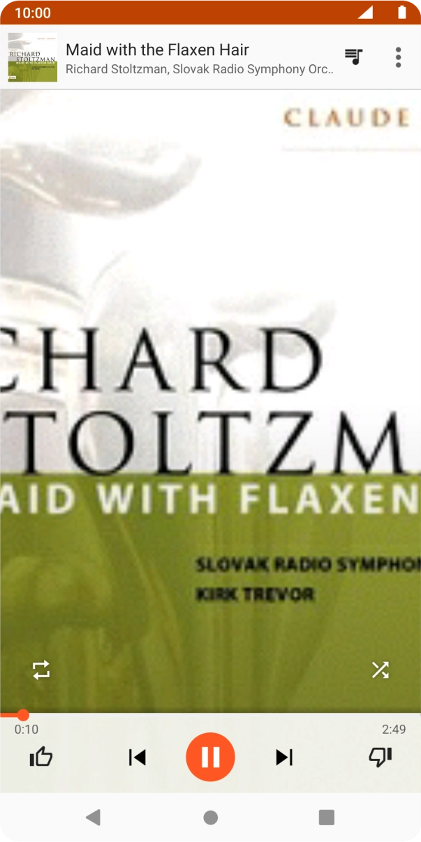 Prima a seta para a direita para ir para o ficheiro de música seguinte.