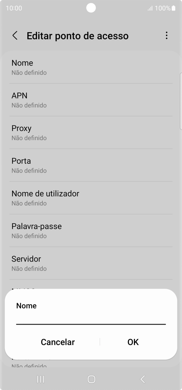 Introduza Vodafone MMS e prima OK.