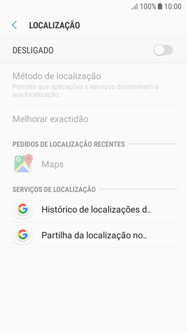 Prima o indicador para ativar ou desativar a função.