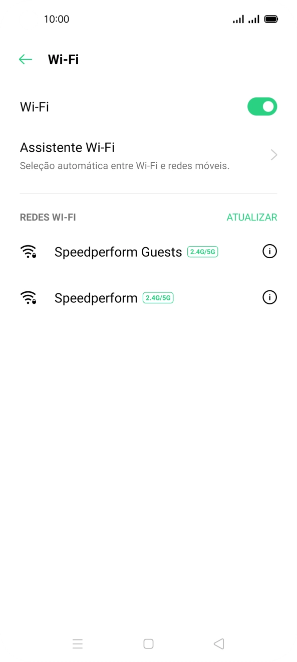 Prima a rede Wi-Fi pretendida.