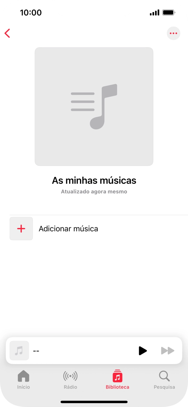 Prima Adicionar música.