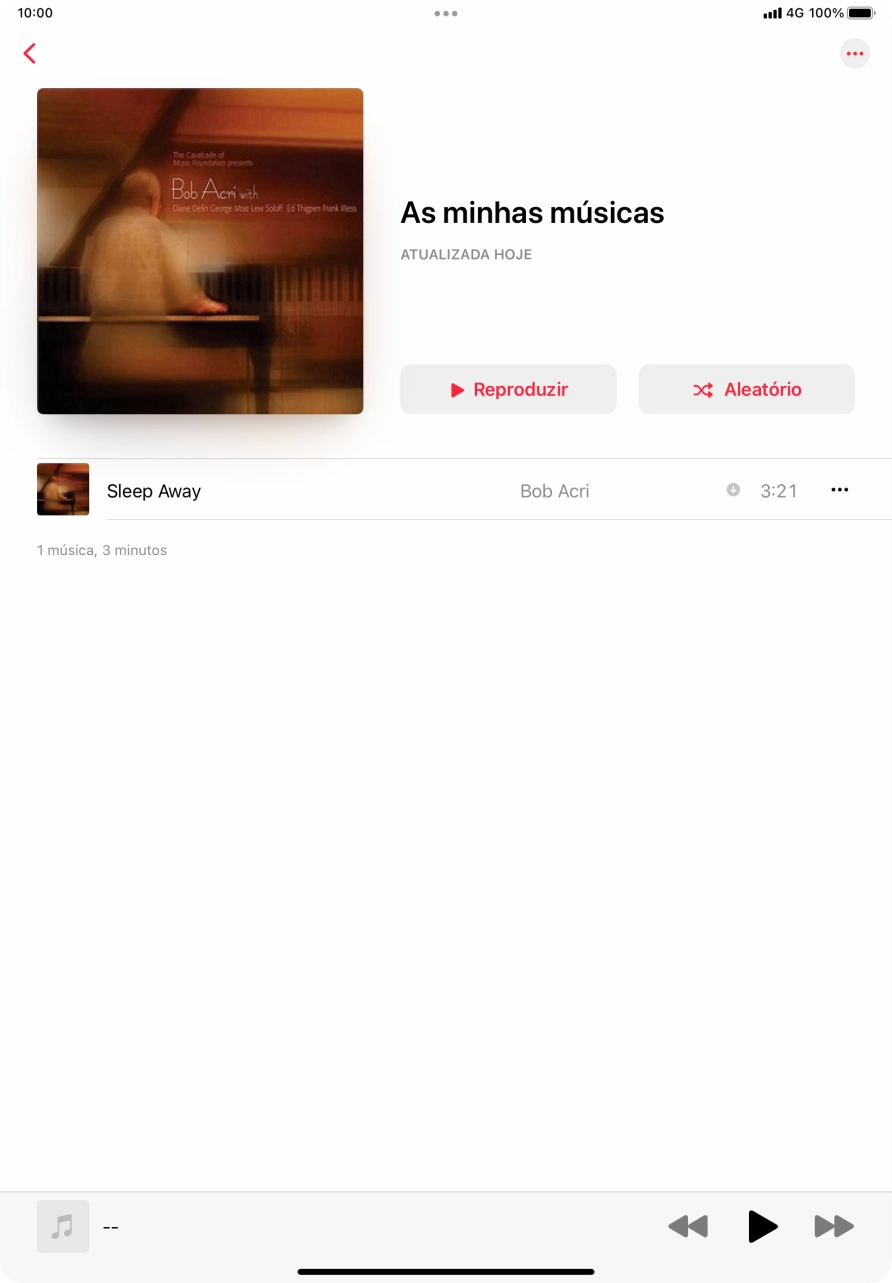 Vá até à categoria ou lista de reprodução pretendida e prima o ficheiro de música pretendido.