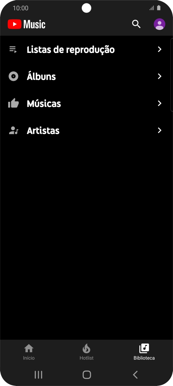 Prima a categoria pretendida e dirija-se ao ficheiro de música pretendido.