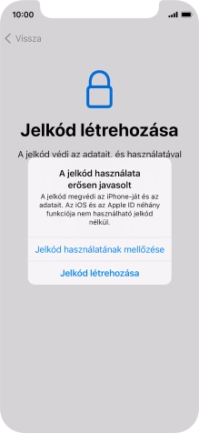 Ha kikapcsolod a funkciót, válaszd a Jelkód használatának mellőzése lehetőséget.