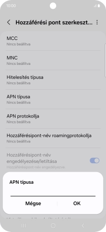 Írd be azt, hogy mms, és válaszd az OK lehetőséget.