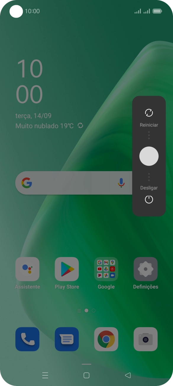 Prima o círculo e arraste-o para baixo.