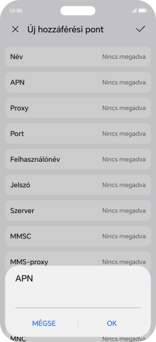 Amennyiben előfizetésed van, írd be azt, hogy mms.vodafone.net, és válaszd az OK lehetőséget.