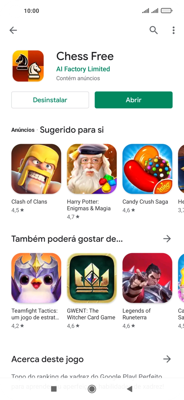 Prima a tecla de início para terminar e voltar ao ecrã inicial.