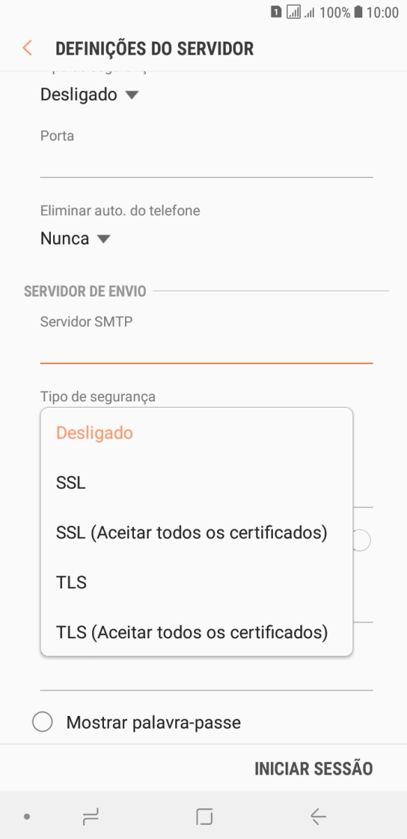 Prima Desligado para desativar a função.