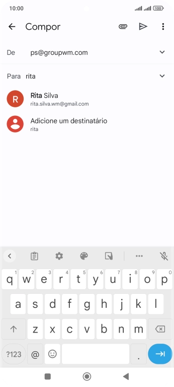 Prima o contacto pretendido.