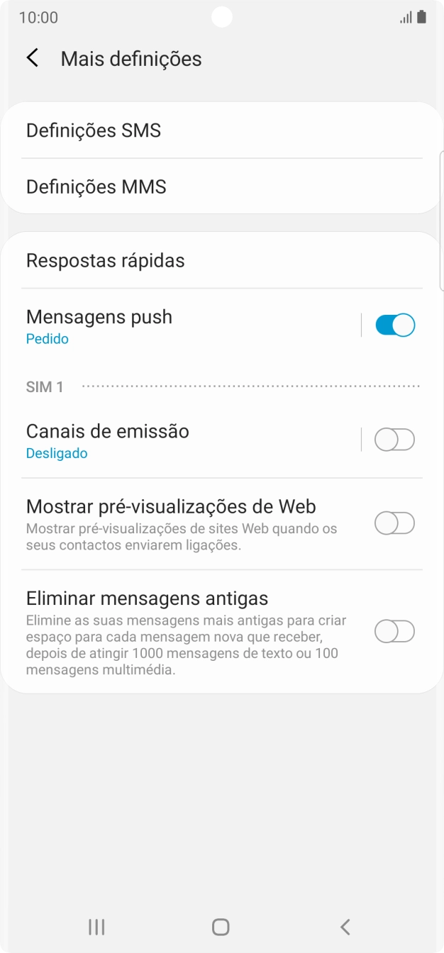 Prima Definições SMS.