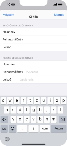 Kattints a Felhasználónév mezőre, és írd be az e-mail-fiókodhoz tartozó felhasználónevet.