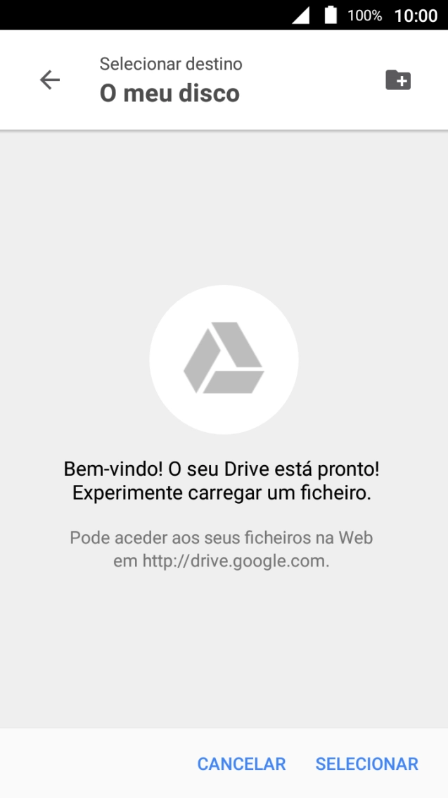 Se quiser criar uma nova pasta, prima o ícone de nova pasta e siga as indicações no ecrã para criar uma nova pasta.