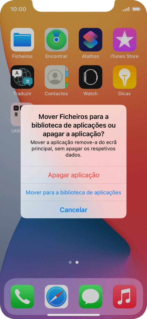 Prima Apagar aplicação.