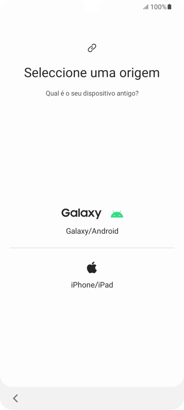 Prima a definição pretendida e siga as indicações no ecrã para transferir conteúdo de outro telefone.
