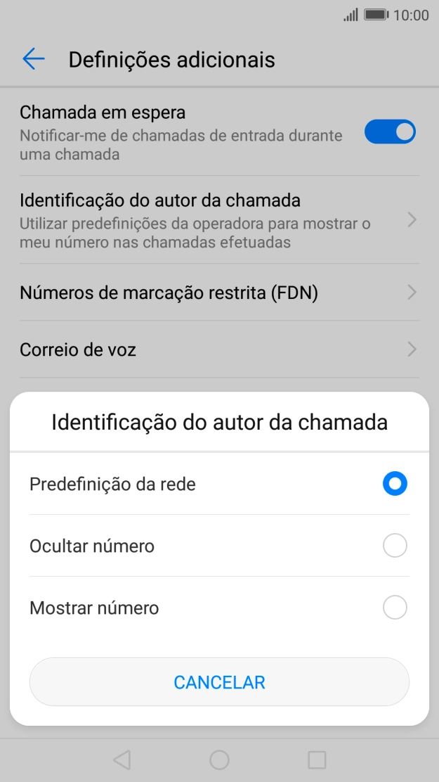Prima Mostrar número para ativar a visualização do seu número.